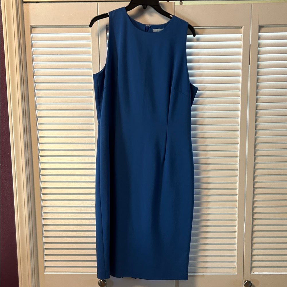 ANTONIO MELANI Sleeveless Midi Shift Dress in Cobalt Blue
